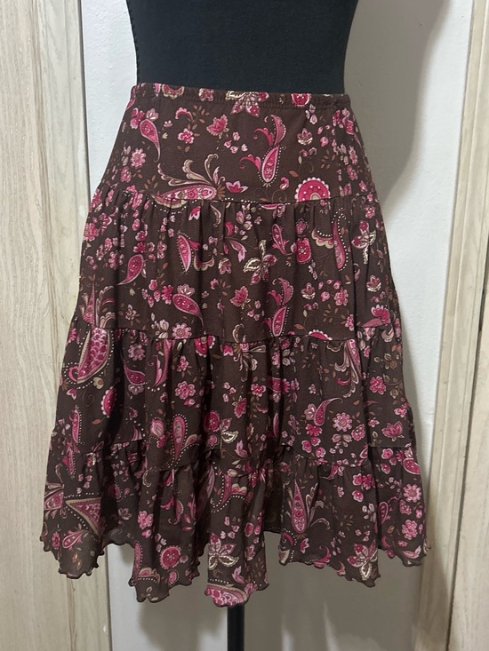 George Dresses & Skirts - George Brown Skirt with Pink Paisley Print